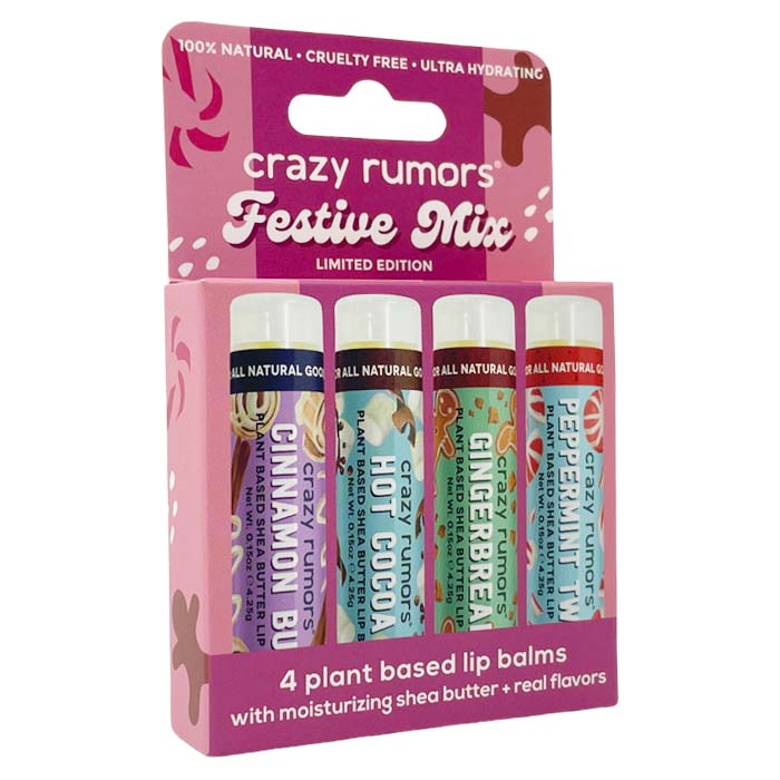 Crazy Rumors Festive Lip Balm Set - 4 Pack