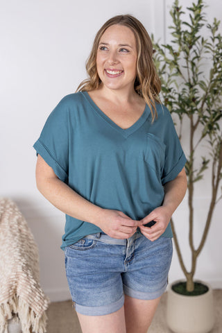 Light Teal Slouchy Boyfriend Top