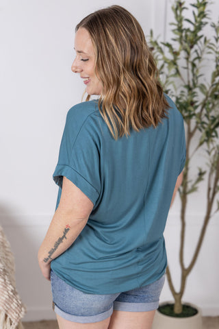 Light Teal Slouchy Boyfriend Top