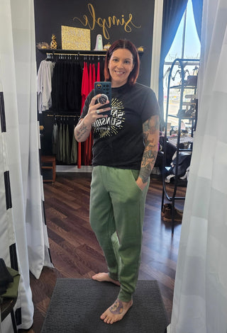 Olive Vintage Wash Joggers