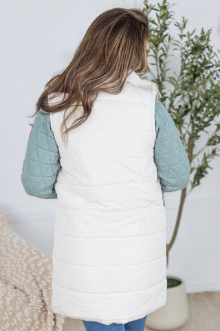 Cream Harlowe Long Vest