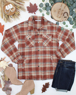 Brick Plaid Shacket