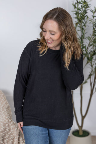 Black Ribbed Pullover