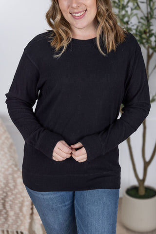 Black Ribbed Pullover