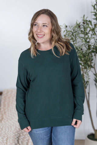 Hunter Green Ribbed Pullover