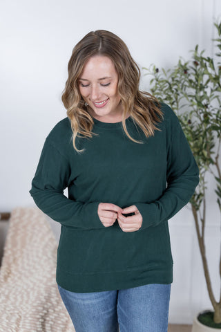 Hunter Green Ribbed Pullover
