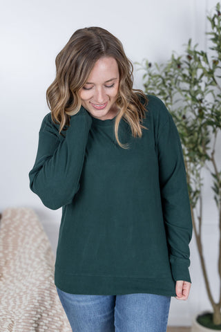 Hunter Green Ribbed Pullover