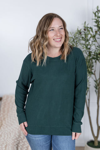 Hunter Green Ribbed Pullover