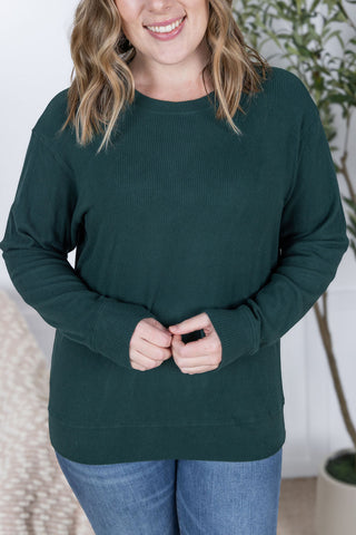 Hunter Green Ribbed Pullover