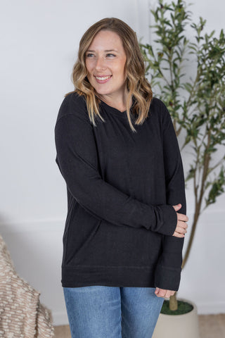 Black Ribbed Pullover