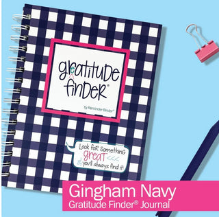 Navy Gingham Gratitude Finder Journal