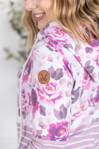 Autumn Blossom & Stripes Hoodie