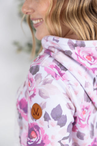 Autumn Blossom Hoodie w/ Crochet Ties