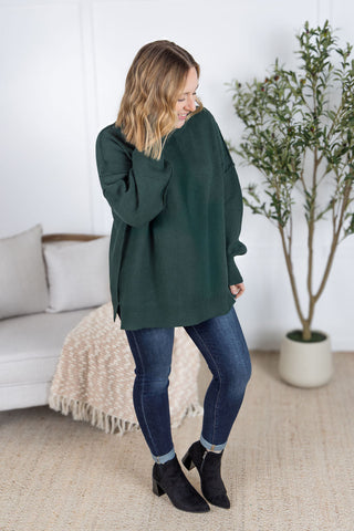 Hunter Green Mock Neck Sweater