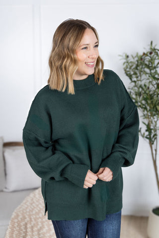 Hunter Green Mock Neck Sweater