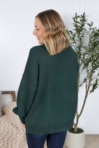 Hunter Green Mock Neck Sweater