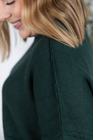 Hunter Green Mock Neck Sweater