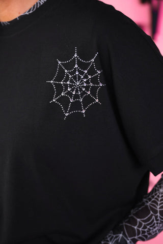 *SUNDAY PRE-ORDER* Rhinestone Spider Web Top