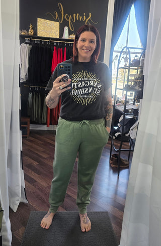 Olive Vintage Wash Joggers