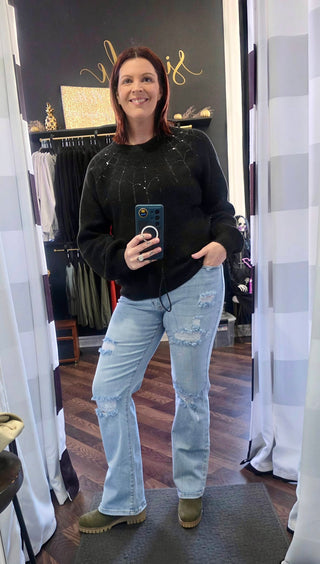 Black Widow Sequin Sweater