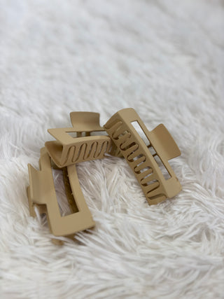 Beige Claw Clip
