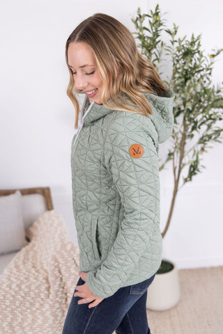 Sage Geometric Full Zip Hoodie