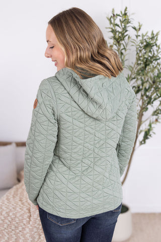 Sage Geometric Full Zip Hoodie