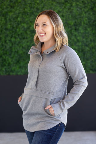 Grey Scuba Half Zip Pullover