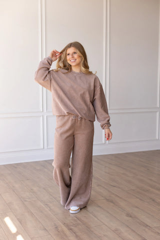 Christmas in July DAY 1: Toffee Corded Crew & Pants SET
