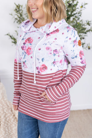Pink Bloom and Stripes Hoodie
