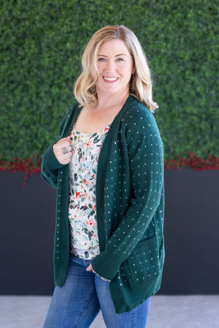 Forest Green Dot Cardigan