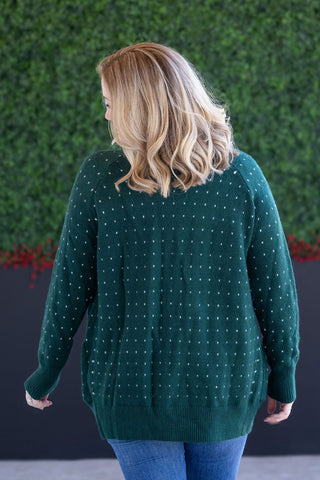 Forest Green Dot Cardigan