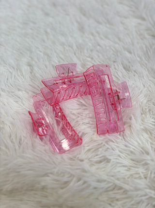 Clear Pink Claw Clip