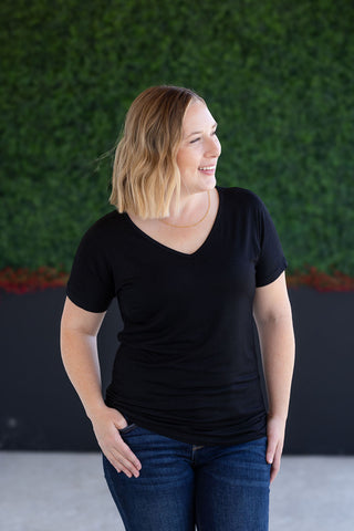 Black V-Neck Top