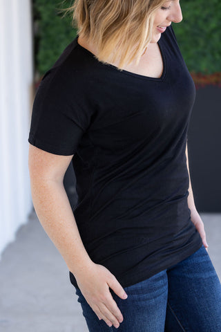 Black V-Neck Top