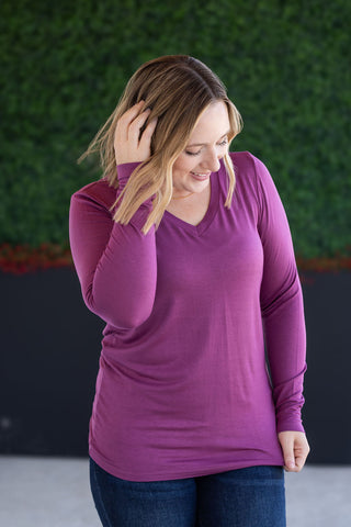 Mulberry Long Sleeve V-Neck Top