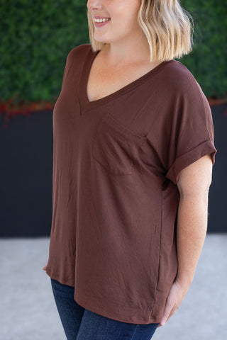 Brown Slouchy Boyfriend V-Neck