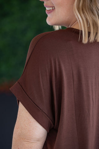 Brown Slouchy Boyfriend V-Neck