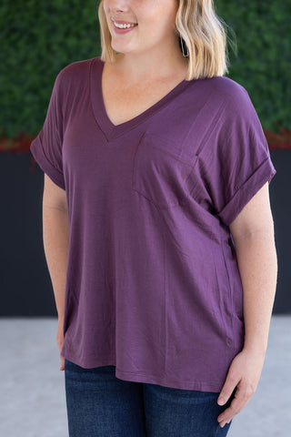 Plum Slouchy Boyfriend V-Neck