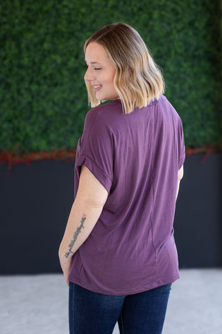 Plum Slouchy Boyfriend V-Neck