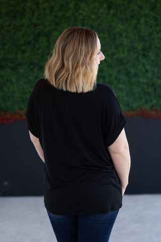Black Slouchy Boyfriend V-Neck