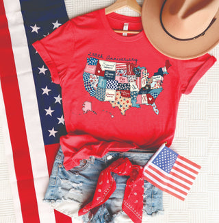 *Pre-Order* 250th Anniversary Quilted Map Tee - Kids & Adults
