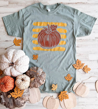 *Pre-Order* Pumpkin with Gold Stripes Tee