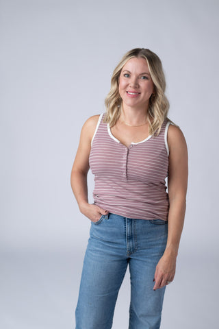 Dusty Rose Snap Tank