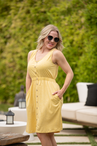 Yellow Button Dress