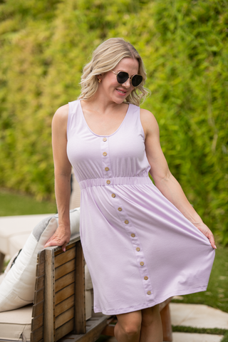 Lavender Button Dress