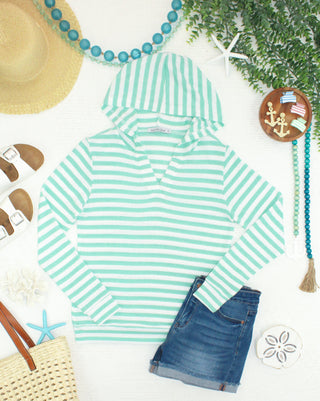 Green Striped Hoodie