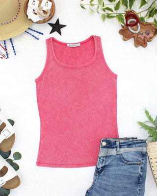 Red Vintage Wash Tank