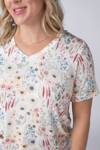 Wildflower Gardens Relaxed Fit V-Neck Top