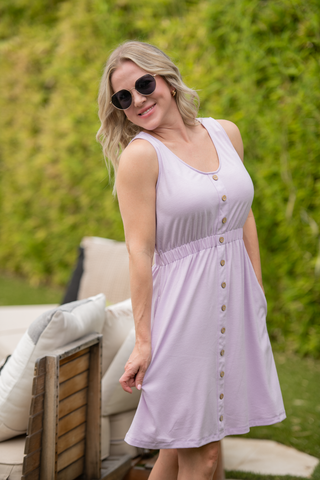 Lavender Button Dress
